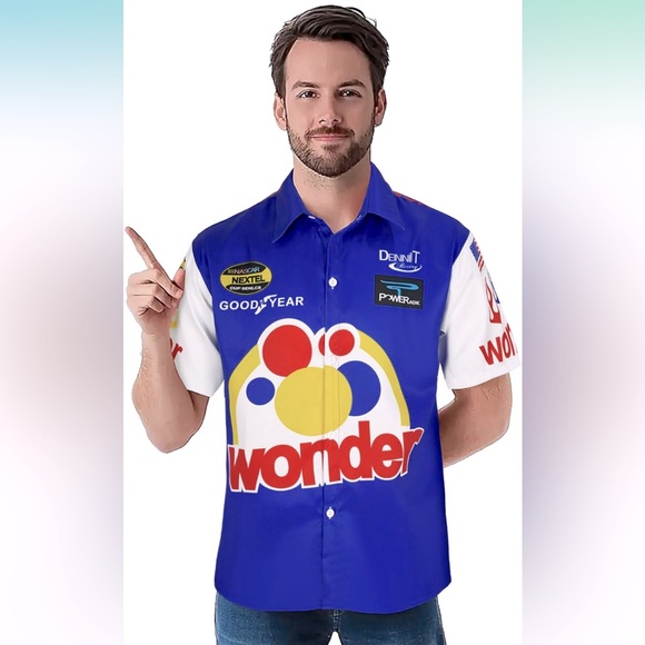 NWOT Ricky Bobby Shirt Talladega Nights Short Sleeve Shirt Casual Shirt, XL - Picture 1 of 11